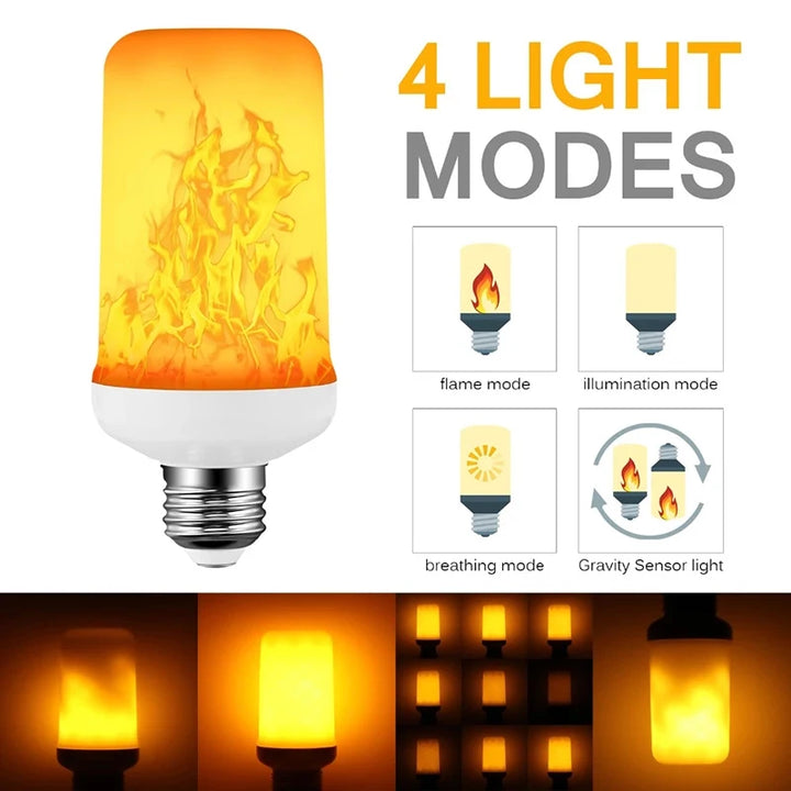 E27 LED Flame Lamps LED Flickering Fire Simulation Light E14 Dynamic Flame Effect Light Bulbs