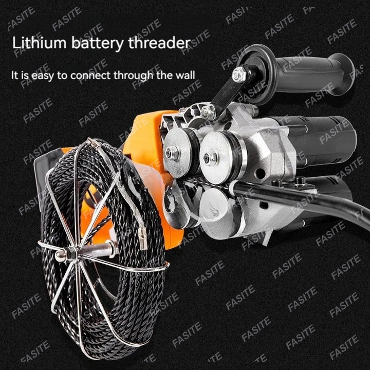 Lithium battery threading machine, automatic electrical threading tool, wire pulling device
