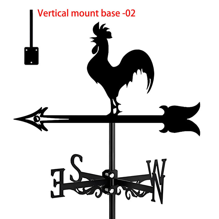 Weather Vane Metal Weathervanes Wind Direction Indicators, Metal Wind Vanes Signs for Roof Mount, Farmhouse Courtyard Decoration