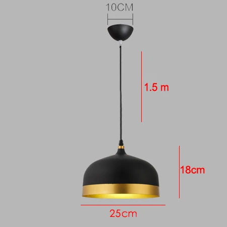 Nordic Retro Industrial Black Ceiling Pendant Lamp E27 for Restaurant Dining Table Bar Decorative Lighting Fixture