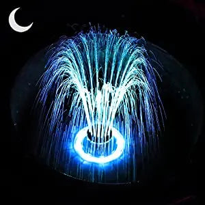 AISITIN Solar Fountain 5.5W with Color LED Light and 2000mAh Battery, 7 Nozzles Solar Bird Bath Fountain, for Outdoor, Garden