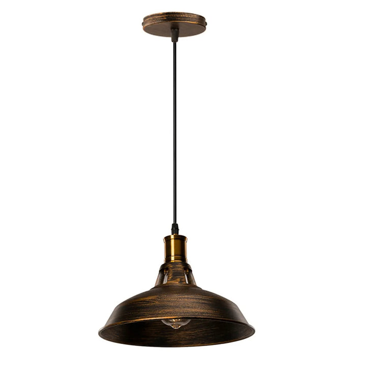 Vintage Bronze Black Metal Hanging Lamp Shade Edison Pendant Light Industrial Lamp