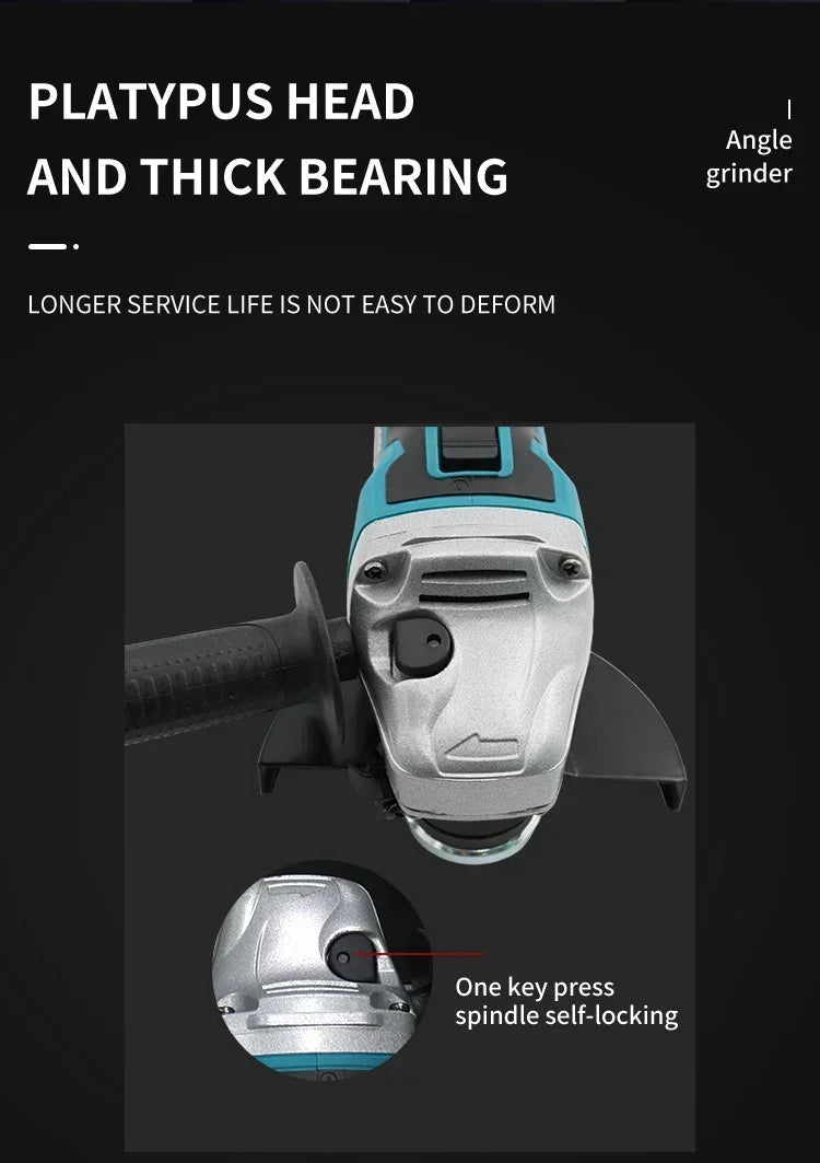 Makita DGA404 18V Brushless Electric Angle Grinder 125mm Cordless Grinder Metal Wood Grinding Polishing Cutting Power Tool