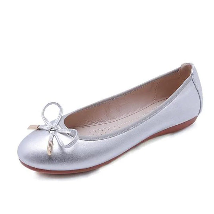 Ladies Loafers Shoes Bowtie Flats Patent Leather Loafers Women Round Toe Roll-Up Shoes Woman Bridesmaid Flats Large Size Zapatos