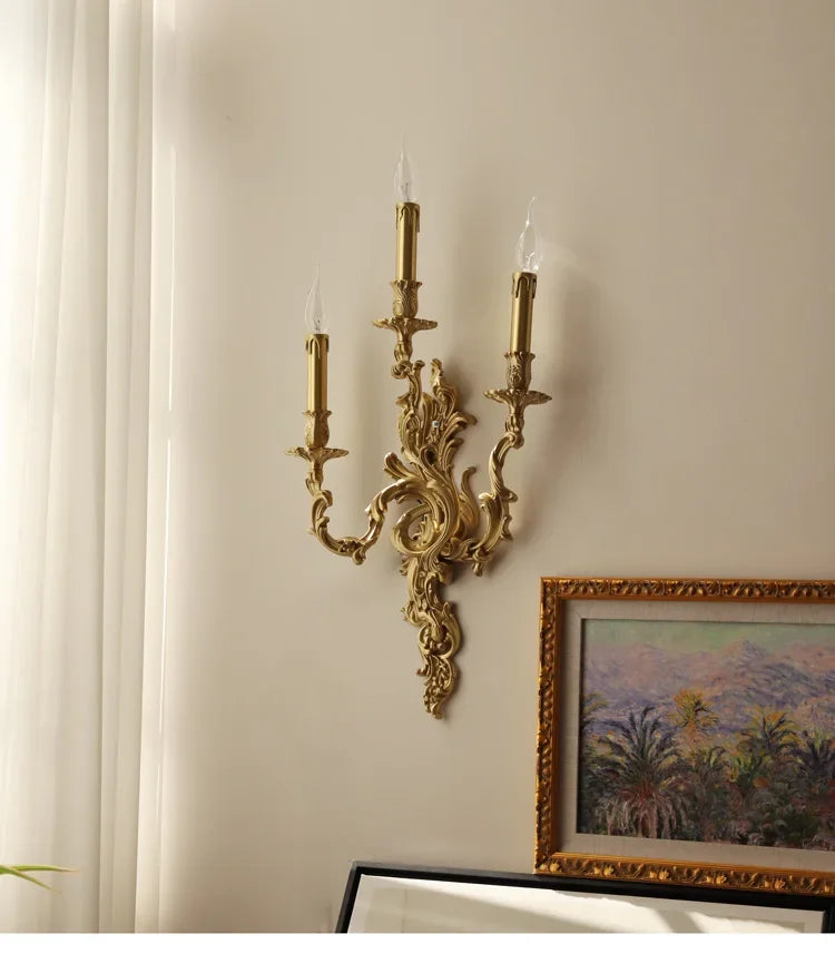 Nordic Copper Wall Lamps Living Dining Room Bedroom Bedsides Lights Corridor Retro Loft Villa Home Decor