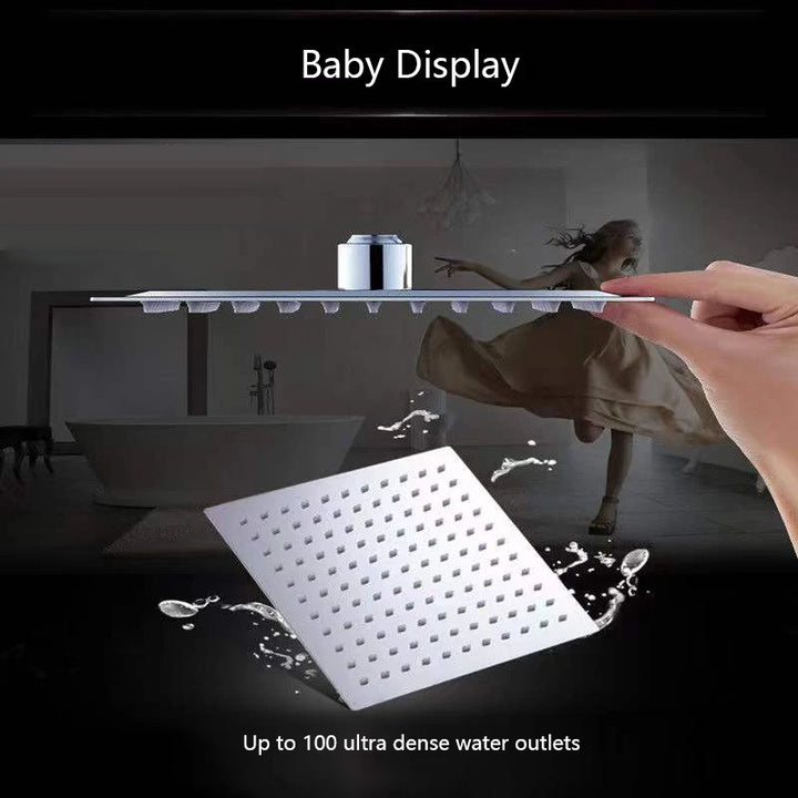 4/6/8/10/12 Inch Pressurized Rain Shower Head Stainless Steel Square Round Rain Shower Head Large Water Outlet Shower Head