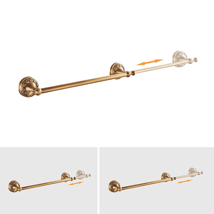 Antique Bronze Bathroom Hardware Set Adjustable Towel Rack Toilet Paper Holder Robe Hook EL2001A