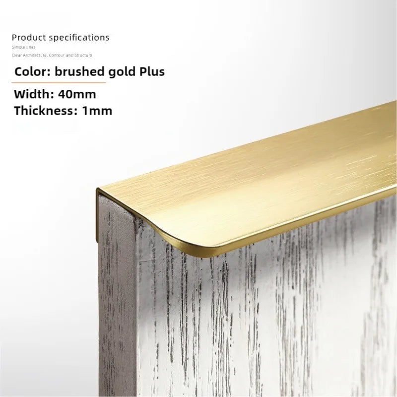 Gold Black Hidden Cabinet Pulls Aluminum Alloy Kitchen Cupboard Handles Drawer Knobs Furniture Handle Bedroom Hardware