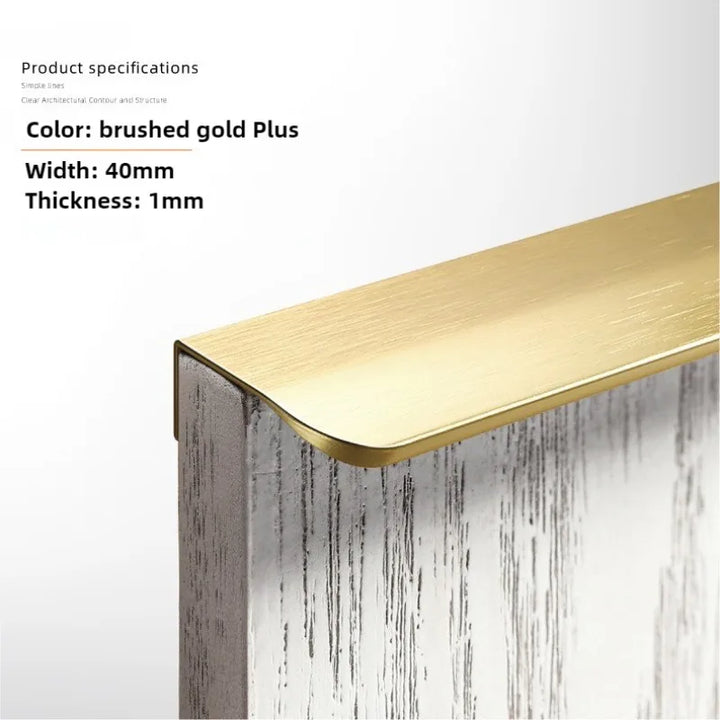 Gold Black Hidden Cabinet Pulls Aluminum Alloy Kitchen Cupboard Handles Drawer Knobs Furniture Handle Bedroom Hardware