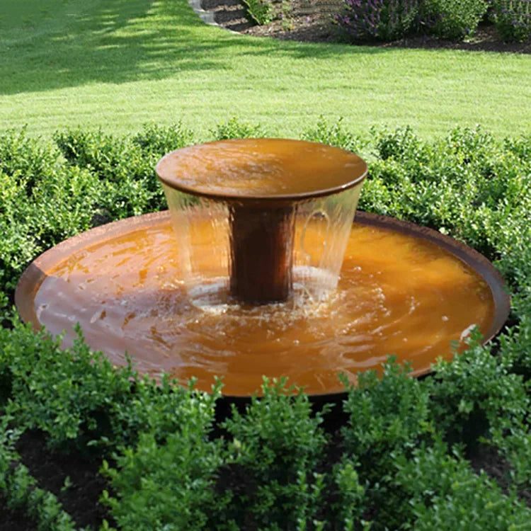 Metal rain curtain water feature Keten steel contemporary garden fountain