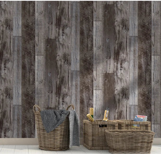 Wood Vinyl Wallpaper Roll Wood Grain Self Adhesive Wallpaper Kitchen Wardrobe Cabinet Furniture Contact Paper Renovation Door