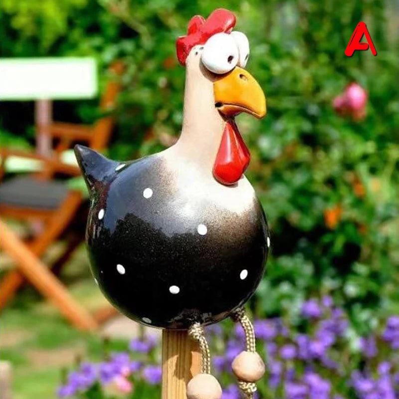 Funny Chicken Fence Decor Resin Statues Home Garden Farm Yard Decorations Chicken Hen Sculpture Art Craft Courtyard