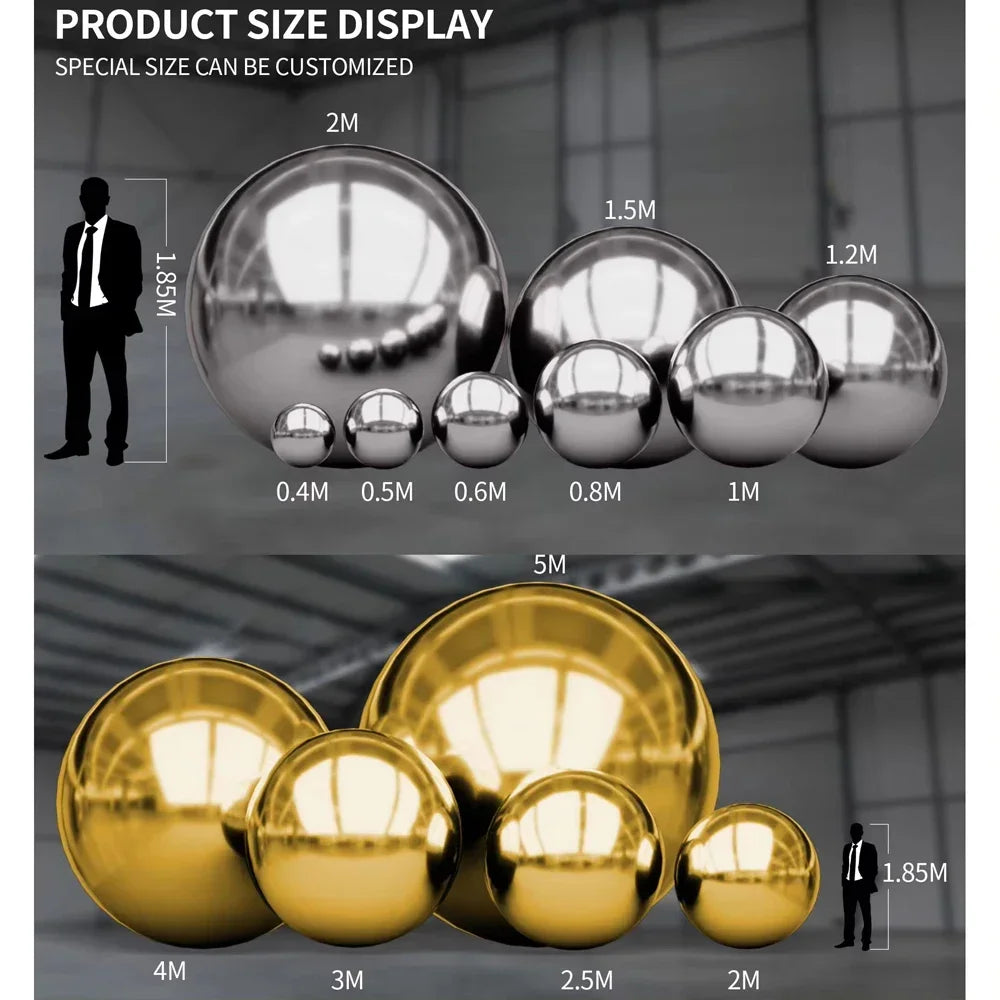 Inflatable Mirror Ball Set - Giant Sealed Shiny Reusable Balls for Wedding, Outdoor Pool Party & Nightclub Decor