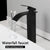 KEMAIDI Black Vanity Sink Rectangle Marble Bathroom Vessel Sink Above Counter Sinks for Bathrooms