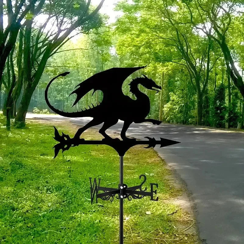 Weathervane, Metal Outdoor Garden Ironwork, Roof Courtyard Garden Decoration, Creative Furniture Chicken, Witch, Housewares New