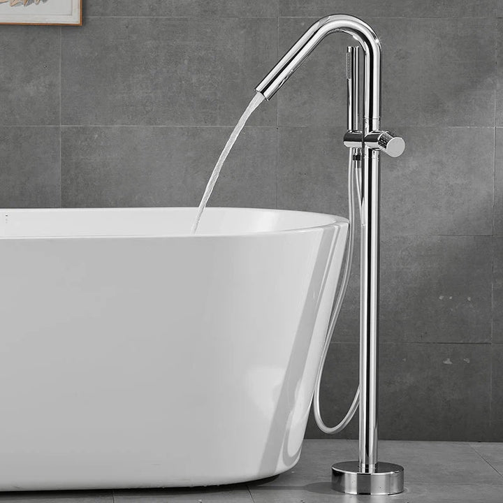 KEMAIDI Floor Mounted Tub Filler Faucets Freestanding Bathtub Faucet Tub Bath Stand Alone Tub Shower Faucets w/ Handheld Sprayer