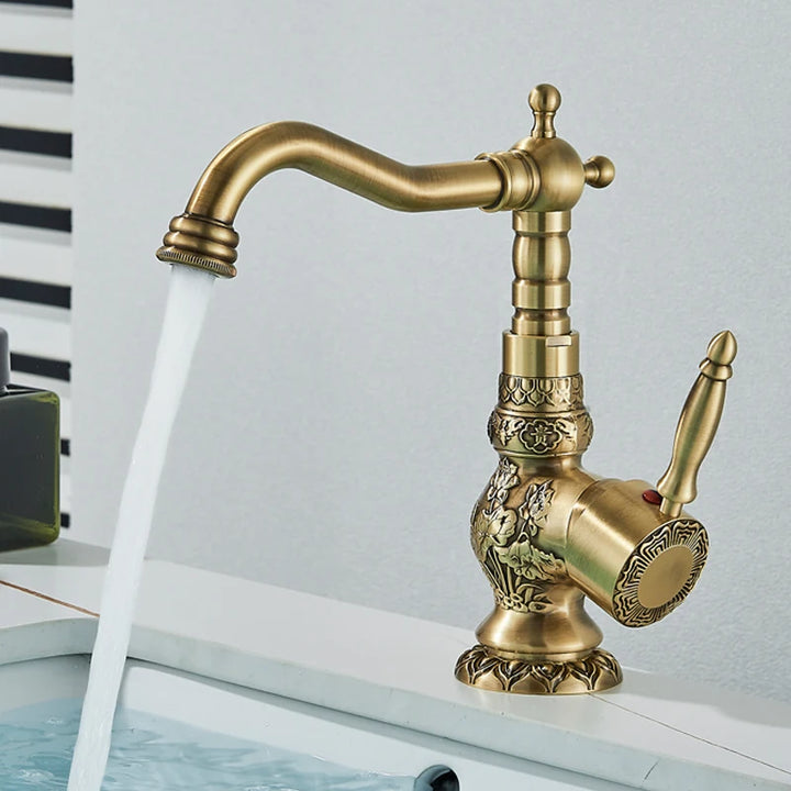 Shinesia Black Bronze Gourmet Kitchen Faucet Deck Mounted Bathroom Basin Sink Hot and Cold Water Mixer Taps