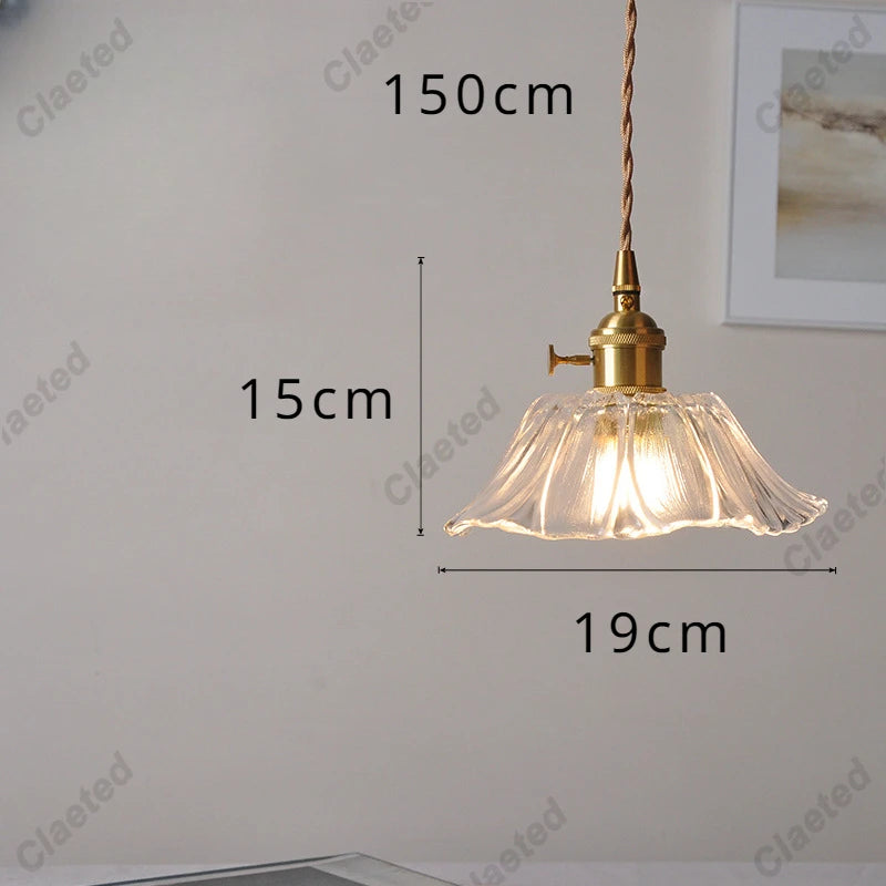 IWHD Modern Copper Glass LED Pendant Lamp Switch Living Room Bedroom Green Amber White Nordic Hanging Lights