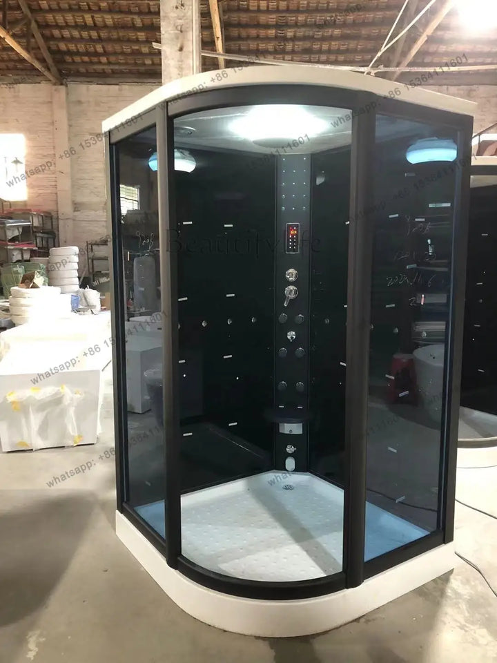 Arc fan swing door overall intelligent luxury steam sauna shower room waterproof wet and dry separation
