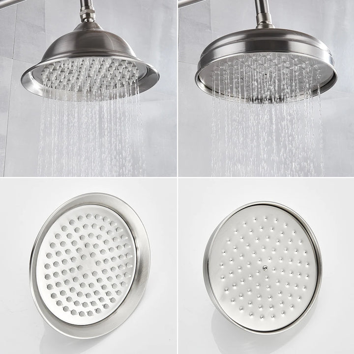 POIQIHY Brass Golden Rainfall Shower Head Shower Faucet Head Bathroom Replace Rain Showerhead Antique Brass Showerhead Accessory