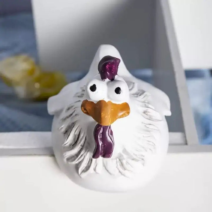 Funny Cute Chicken Fence Decoration Statue Resin Garden Chicken Hen Sculpture Craft Courtyard Home Decor Ornament Gift