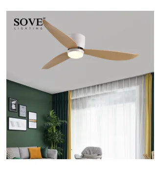 SOVE Low Floor Modern Ceiling Fans Without Light DC 30W Ceiling Fan With Remote Control Home Simple Ceiling Fan No Lights 220V