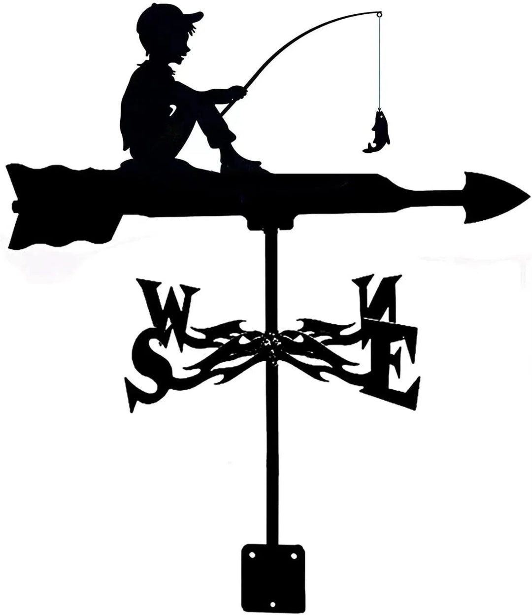 Metal Weathervane,Witch Iron Weather Vane,Sea Rover Wind Direction Indicator,Garden Outdoor Roof Decoration,