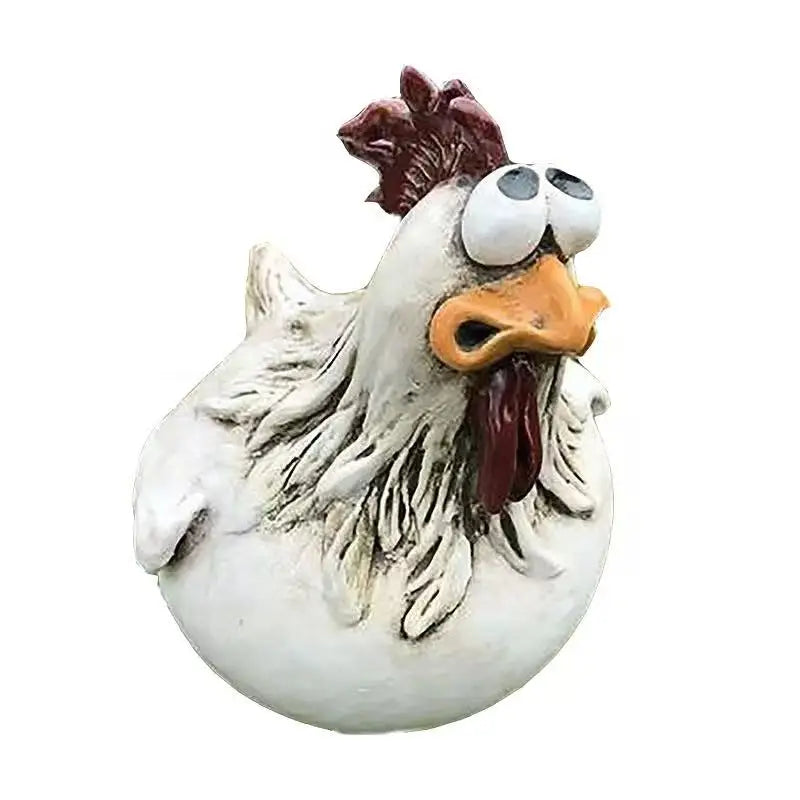Funny Cute Chicken Fence Decoration Statue Resin Garden Chicken Hen Sculpture Craft Courtyard Home Decor Ornament Gift