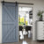 LWZH 4-9.6FT I-Shaped Sliding Barn Door Hardware Kit Slide Heavy Duty Barn Door Black Track System for Single Door