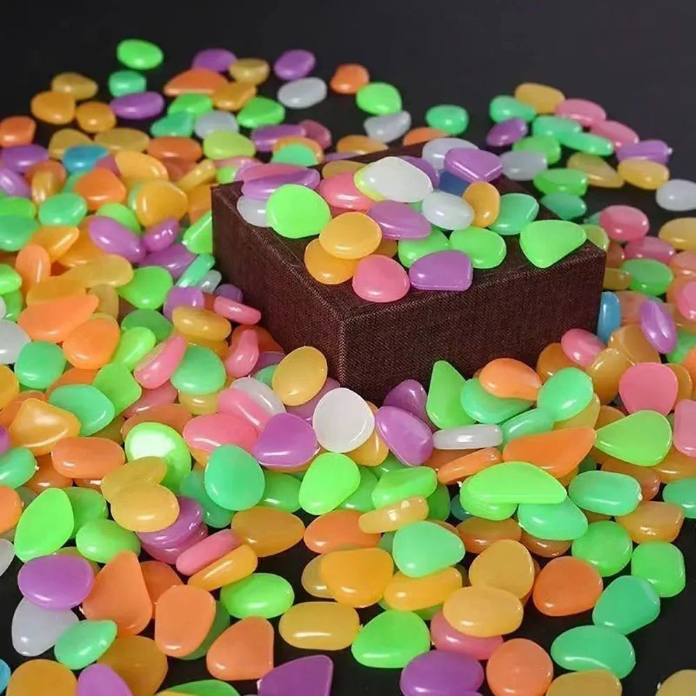 Luminous Pebbles Mix Colorful Glow in The Dark Rocks Outdoor Decor Stones for Fish Tank Planter Garden Yard Walkway Patio