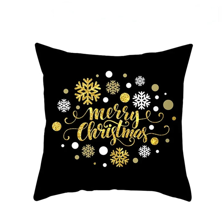 1pcs/set Christmas Black Gold Cushion Cover Merry Christmas Decorations for Home