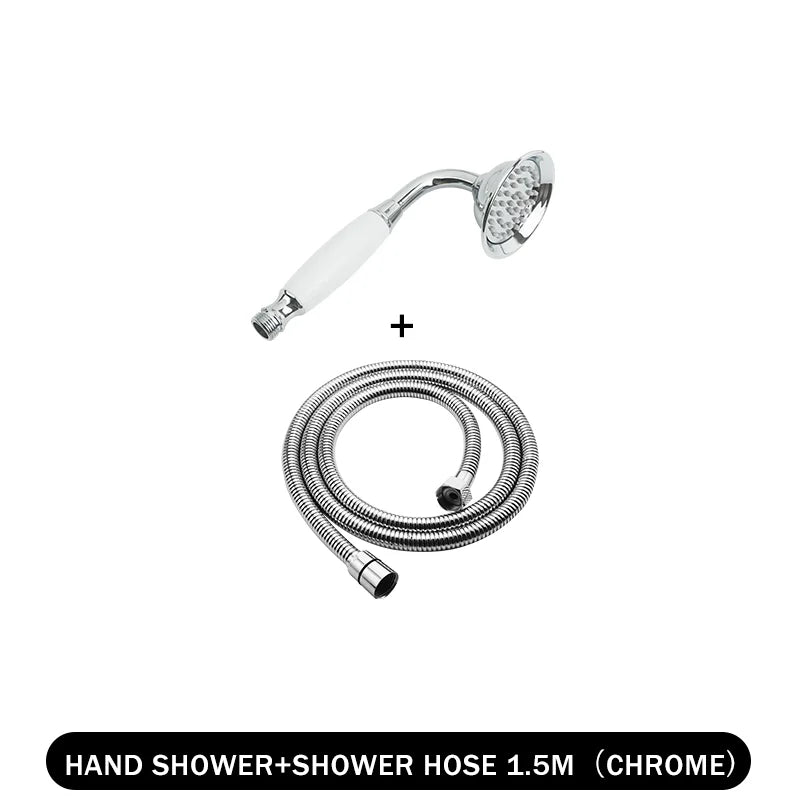 Brass Golden Rainfall Shower Head Rose Gold Handheld Shower Bathroom