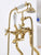 Bathroom Bathtub Faucet Set Floor Decked Gold Total Brass Classical American Style Shower Faucet Set Top High Quality
