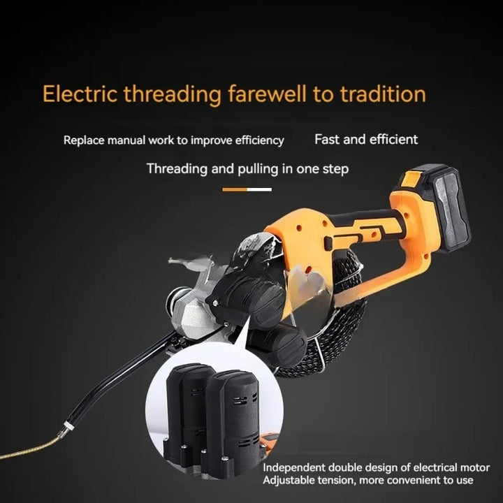 Lithium battery threading machine, automatic electrical threading tool, wire pulling device