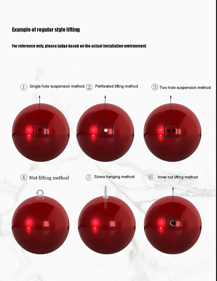 1-3Pcs 304 Stainless Steel Red Hollow Ball Mirror Metal Ball