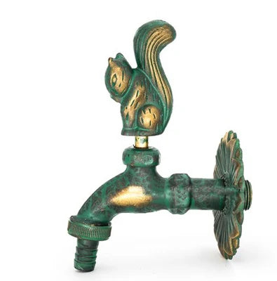 Vidric Outdoor Decorativ Garden Faucet Animal Shape Bibcock Green/Antique Brass Tap Washing Mop/Garden Watering Animal Faucet