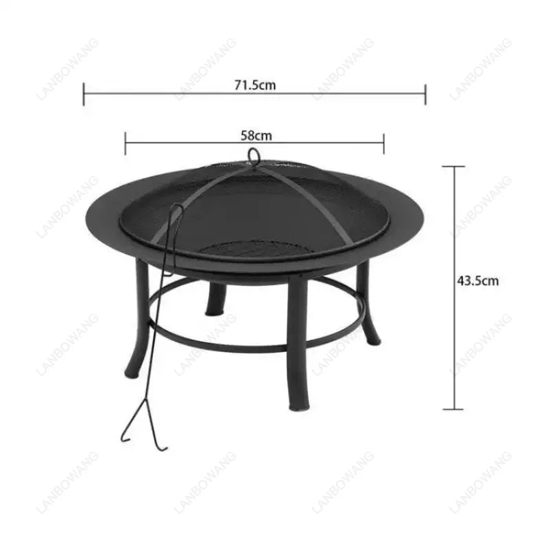 Outdoor Camping Fire Pit Bonfire Stove With Baking Net Wood Heating Furnace Garden Decor For Outdoor Activity