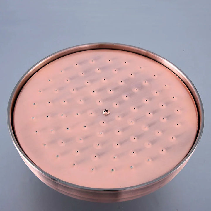 8 Inch Round Rainfall Shower Head Rainfall Bathroom Top Sprayer Antique Red Copper Rain Showerhead Lsh258