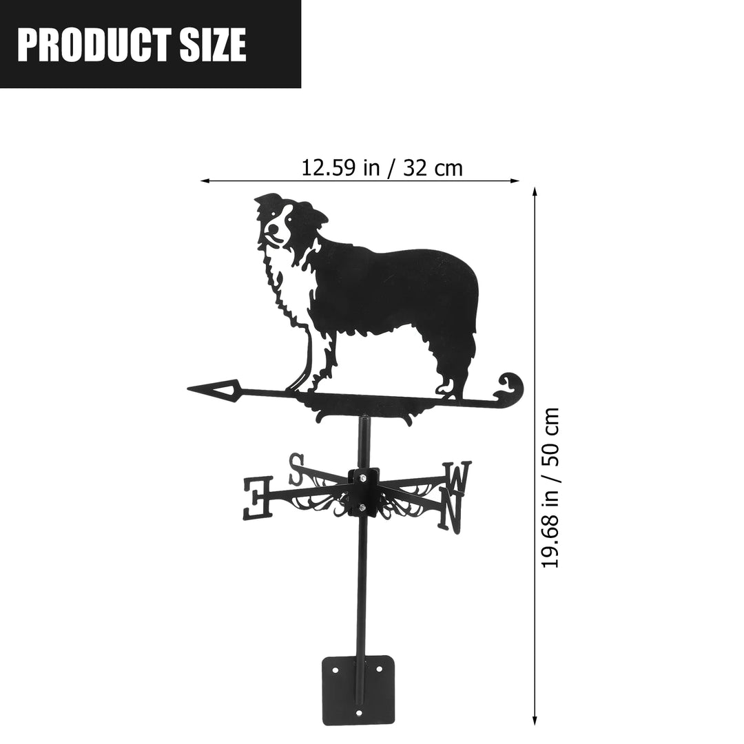 Wind Vane Border Collie Direction Indicator Weathervane Decorative Outdoor Yard Ornament Blade