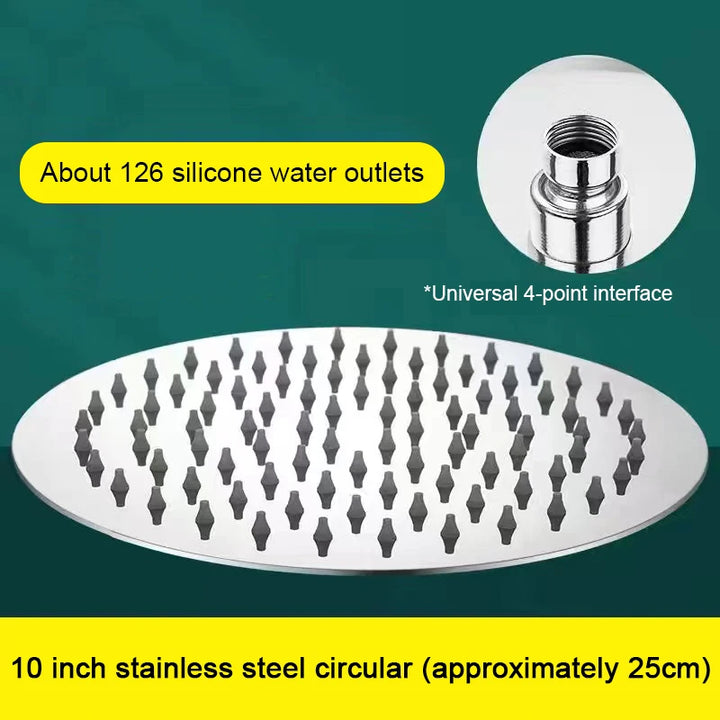 4/6/8/10/12 Inch Pressurized Rain Shower Head Stainless Steel Square Round Rain Shower Head Large Water Outlet Shower Head
