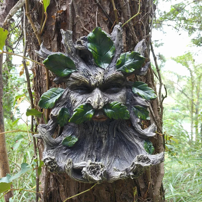 Big Face Tree Spirit Tree Monster Tree Demon Bird Feeder Resin Crafts Outdoor Courtyard Tree Decoration Pendant Garden Hanging
