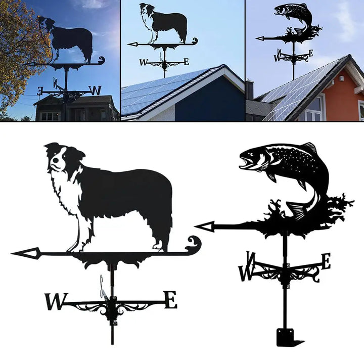 20-Inch Weathervane with Animal Ornament, Garden Stakes Weather Vane