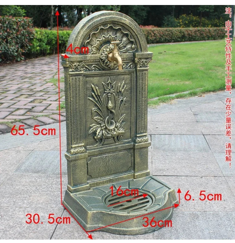 Cast iron art outdoor wash basin courtyard sink against the wall balcony outdoor integrated retro balconygarden pool
