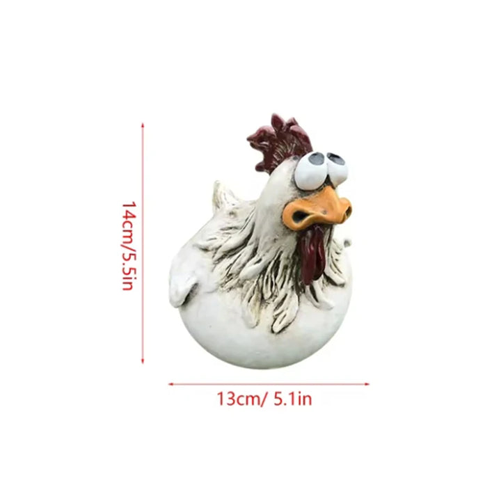 Funny Cute Chicken Fence Decoration Statue Resin Garden Chicken Hen Sculpture Craft Courtyard Home Decor Ornament Gift