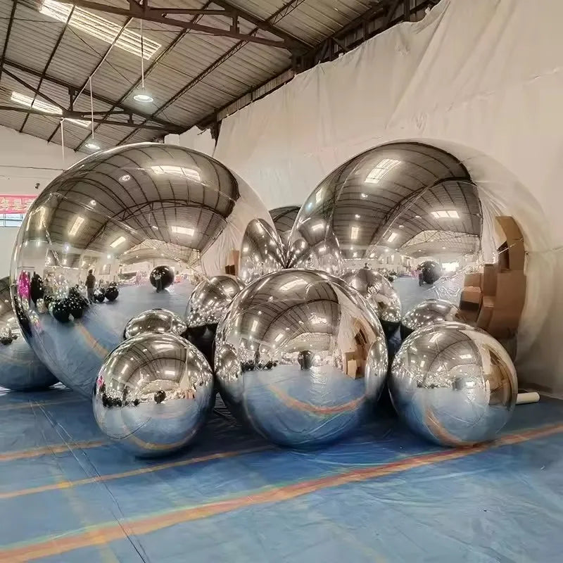 Giant event decoration PVC ball mirror balloon, inflatable reflective ball, shiny inflatable mirror ball
