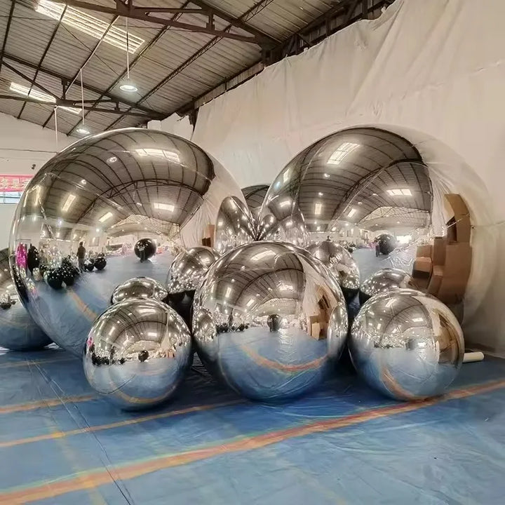 Giant event decoration PVC ball mirror balloon, inflatable reflective ball, shiny inflatable mirror ball