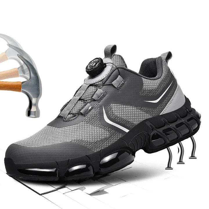 VIPOL Men's outdoor sports shoes, steel-toe shoes, construction site safety shoes, anti-crush and anti-puncture safety shoes
