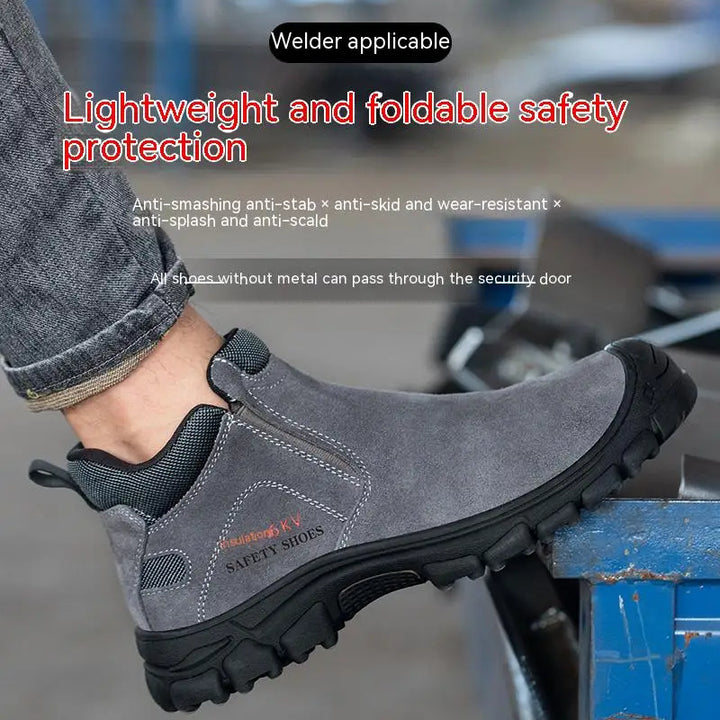 Mens Steel Toe Safety Shoes Breathable Soft Non Slip Work Boots Protective Comfortable Footwear for Men Insulation 6KV Shoes