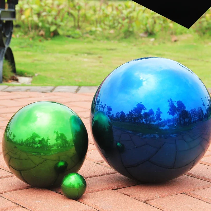 Electroplate Deco Ball 304 Stainless Stell Blue Mirror Gold Round Hollow Balls