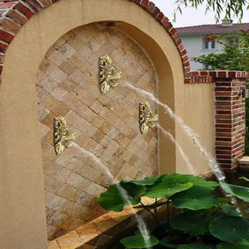 Fountain Wall Lion Nozzle Water Hanging Outdoor Sprayer Garden Spray Sprinkler Pond Decor Waterfall Mounted Sculpture